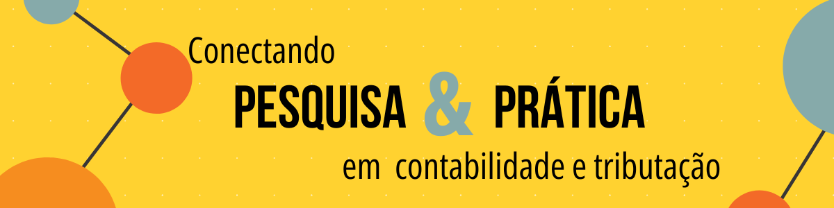 Imagem da página inicial com a seguinte frase: "Conectando pesquisa e prática em contabilidade e tributação"
